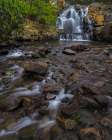 USA, Pennsylvania, Hickory Run State Park. Waterfall and rocky rapids. Art Print